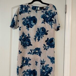 Blue Floral Shift Dress